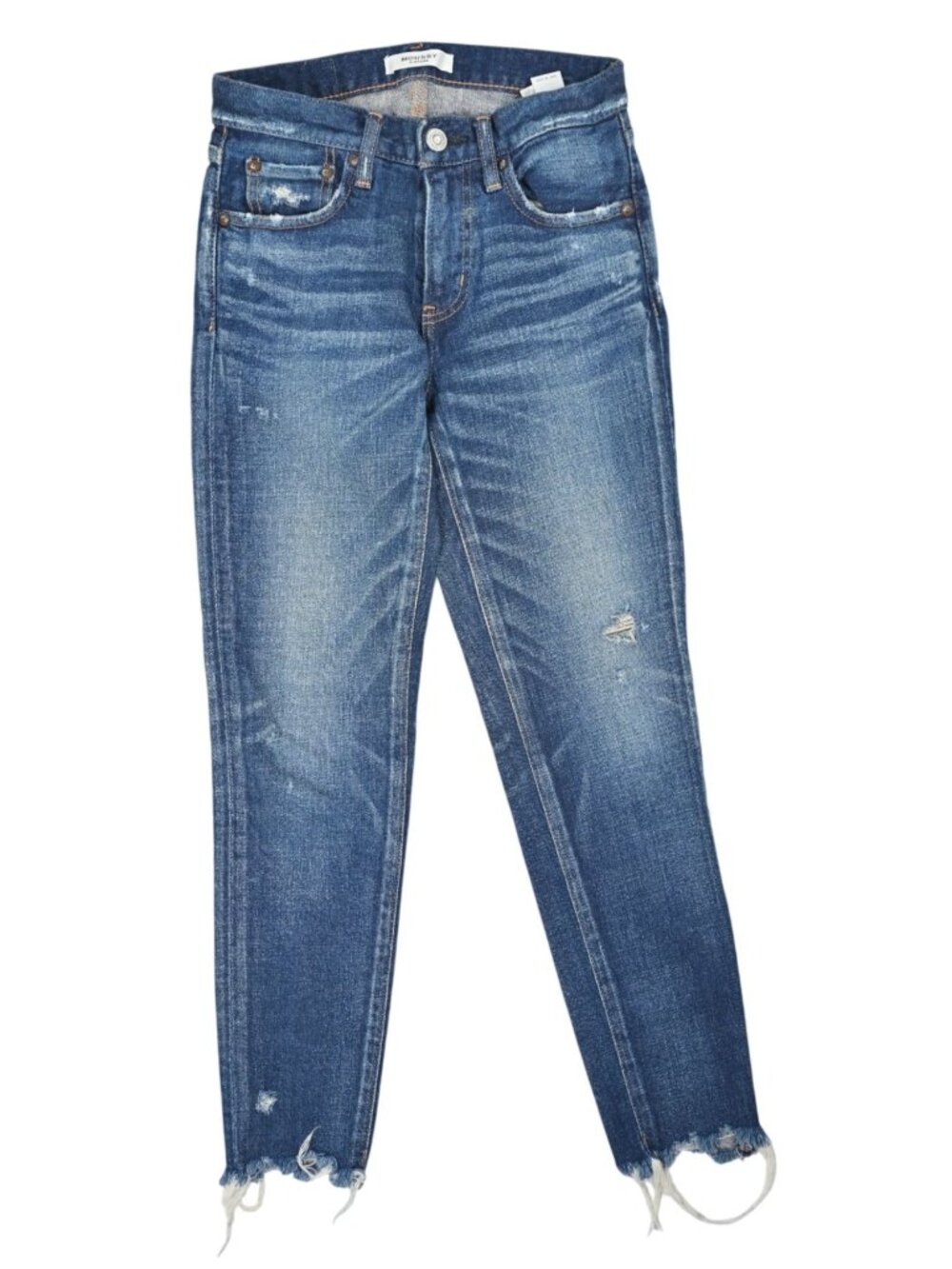 Moussy Vintage Howa Distressed Skinny Jeans in Blue